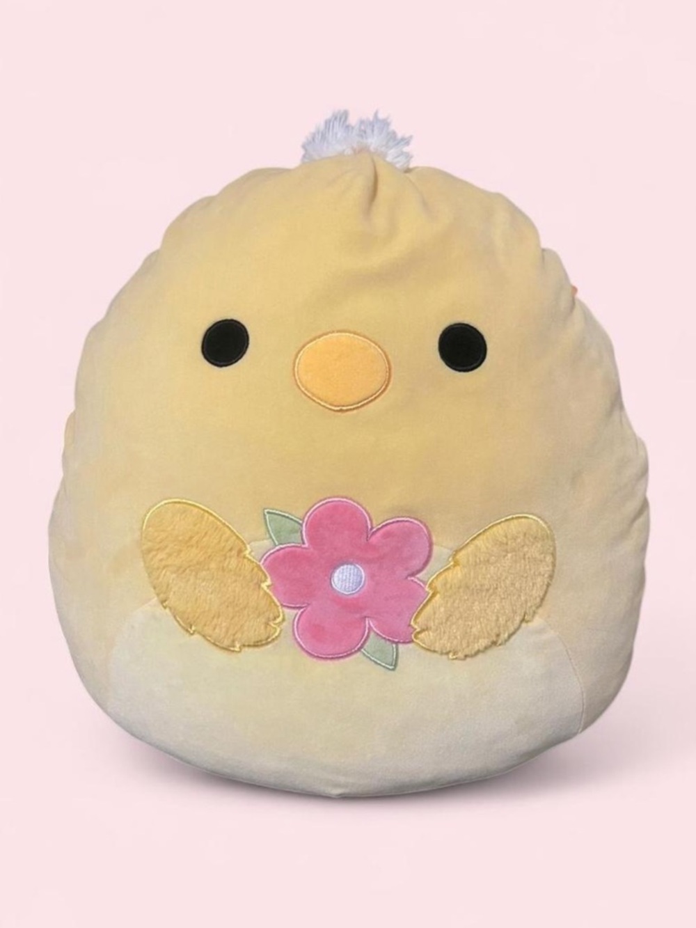 BOGO FREE ✨ Squishmallows Triston Chick 16” Easter Plush Pink Flower Spring EUC